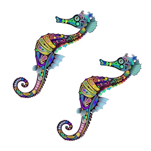 Generic 2pcs Seahorse Wall Stickers Cute Animal Graffiti Wallpaper for Nursery Smooth Surface Decals Bedroom Living Decoration