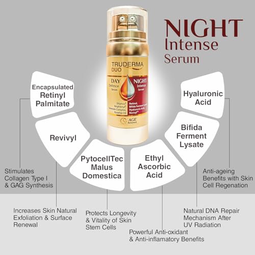 Image of Regaliz Truderma Duo Anti-Ageing Serums: 2-in-1 Day Defence & Night Intense Serums for Wrinkles & Fine Lines 50ml