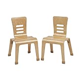 ECR4Kids 14' Bentwood School Stacking Chair for Students, Natural (2-Pack)