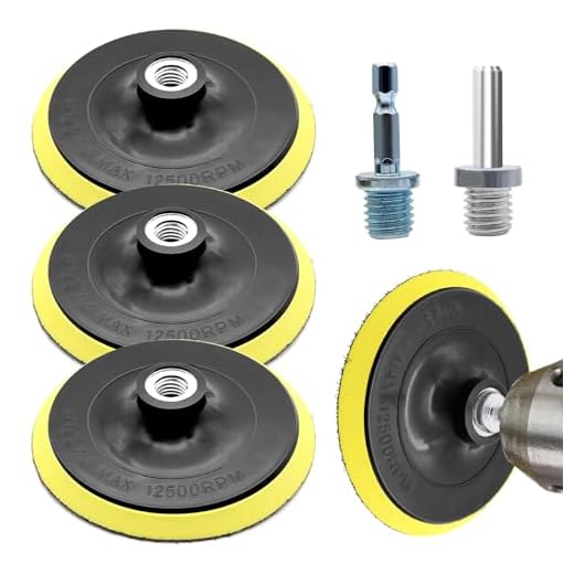 Piuluvor 3 Stück Schleifteller 125mm Klett Schleifscheiben für Winkelschleifer mit Bohradapter M14 Verbindungsstange, Schleifscheibe für Schleifpapier