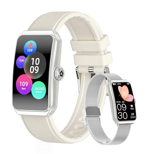 LZBWOL Fitness Trackers Watch, Health Tracker with Pedometer, Heart Rate & Sleep Monitor, Blood Oxygen, IP68 Waterproof Watches for Men Women, Works with Android iPhone-Beige