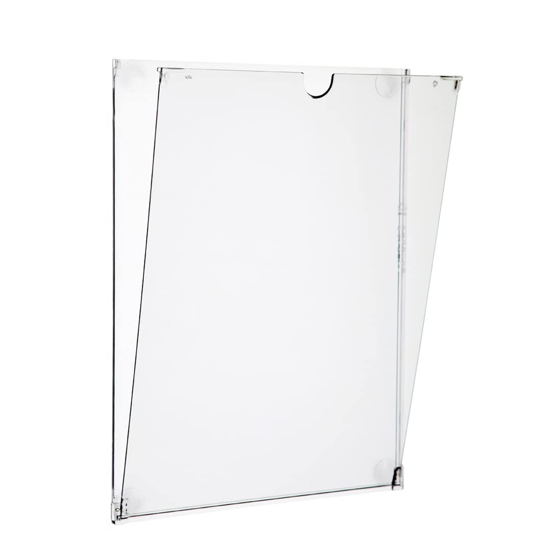 Danieli Store - Kit de 3 Soporte Policarbonato A4 Resistente para Pared. Expositor de Pared Transparentes con Adhesivo para Superficies Duras. Porta Carteles con Apertura de 180°. Antirrayas