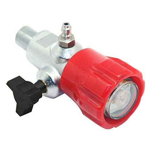 IORMAN Paintball CO2 Tank Compressed Air DIN Valve Gauge & Fill Station, 300bar/4500psi High Pressure, 8 mm Quick Disconnect Adapter, 24 Inch Charging Hose for PCP Game (Red) - Image 5