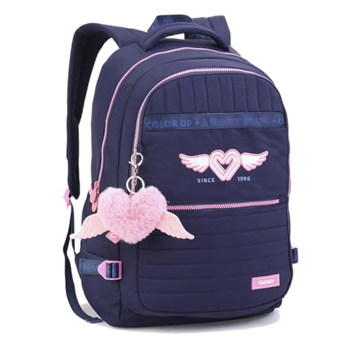 Mochila Feminina Costa Color Up Coração Chaveiro Menina (Azul)