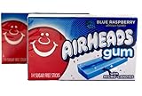 Airheads Gum, Blue Raspberry, With Micro-Candies, 2-Pack