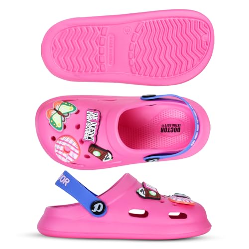 Image of DOCTOR EXTRA SOFT Unisex-Child Kids Classic Ultra Soft Clogs /Sandals with Adjustable Back Strap| Comfortable & LightWeight| Stylish & Anti-Skid| Indoor & Outdoor Casual Sports Mules Boys & Girls D-529