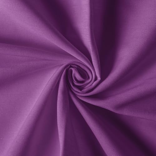 HHZZMIAO Cotton Polyester Broadcloth Fabric 57 Wide by The Yard Soft Lightweight & Breathable Material for Sewing Lining Curtains Bedding & DIY Projects (Purple 1 Yard)