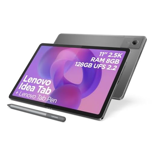 Lenovo Idea Tab - Display 11" 2.5K (2560x1600) 90Hz, Processor Mediatek Dimenity 6300, RAM 8GB, Memory 128GB, WiFi 5, Tablet Android 15, Tab Pen included - Luna Grey