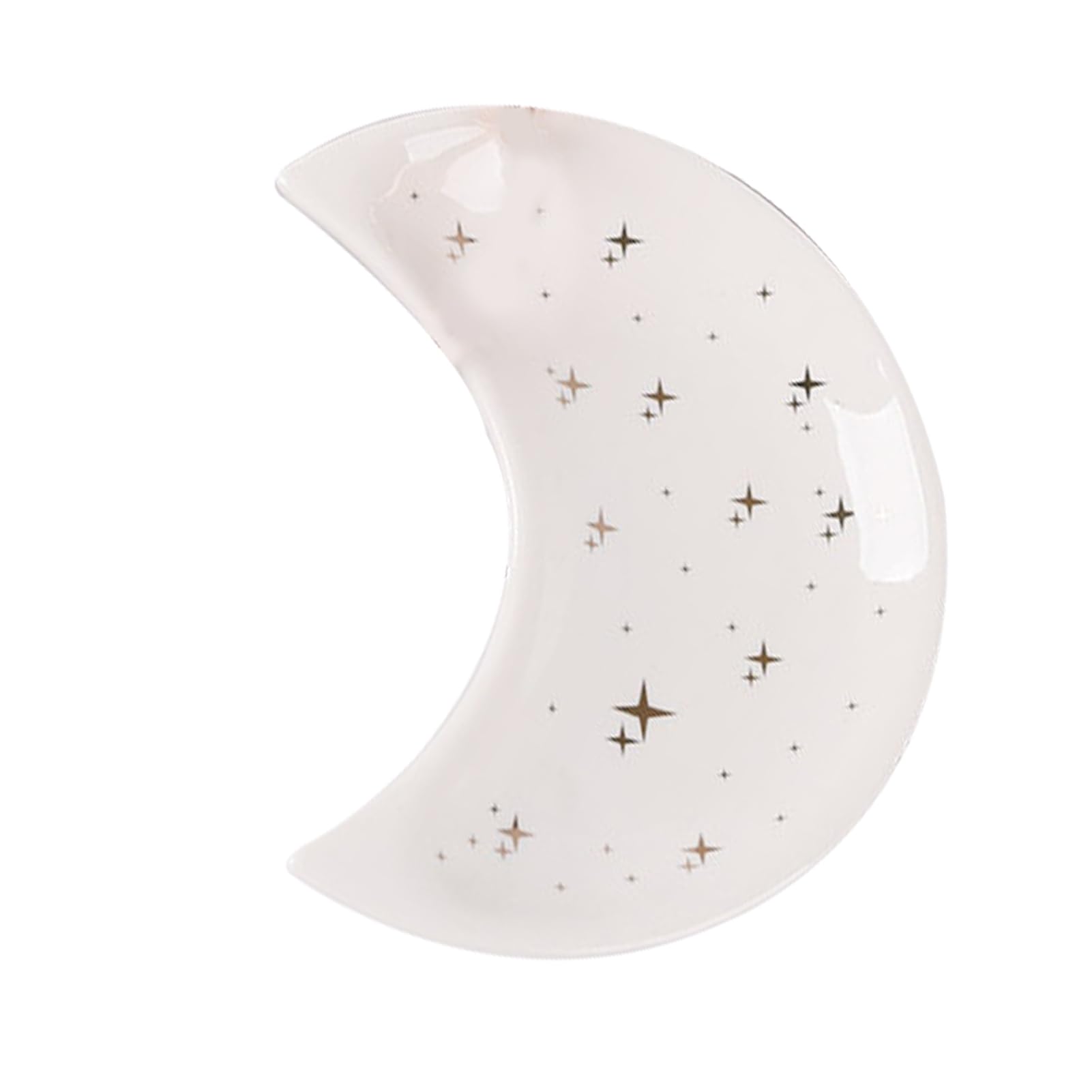 ulafbwur Display Tray Moon Shape Decorative Jewelry Dish Ceramic Engagement Rings Trinket Dish Wedding Decor Trinket Dish Jewelry Plate
