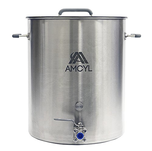 10 Gallon Brew Kettle Stainless Steel with Lid and Ball Valve