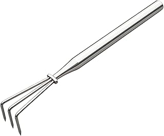 芝生用レーキ - ステンレス製エルゴノミック長柄,ガーデンレーキ ヘビーデューティ 耕うん機 | 雑草取り・掘り起こし・整地・土壌ほぐし・屋外・庭・芝生・落ち葉・草・花壇用