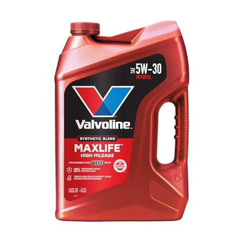 Image of Valvoline High Mileage with MaxLife Technology SAE 5W-30 Synthetic Blend Motor Oil 5 QT, Case of 3 (Packaging May Vary)