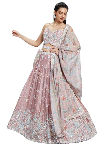 Lehenga 13126 en mousseline de soie haute couture femme