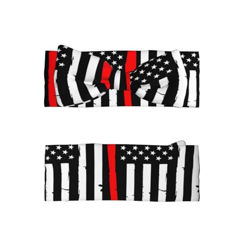 Firefighters Usa Flag Baby Girl Bows Headbands Baby Girls Newborn Headbands Infant Toddlers 0-6 Months2
