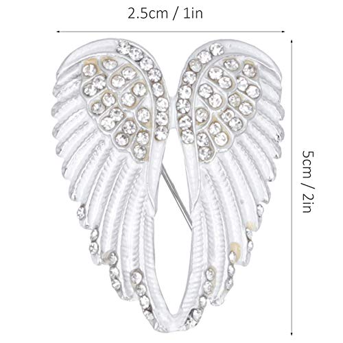 Image of 4Pcs Angel Wing Pin Brooch Unisex Crystal Angel Wing Corsage Pin Brooch Cardigan Breastpin Clip Lapel Pin Coat Badges for Tuxedo Cardigan Sweater Dress Jewelry(White)