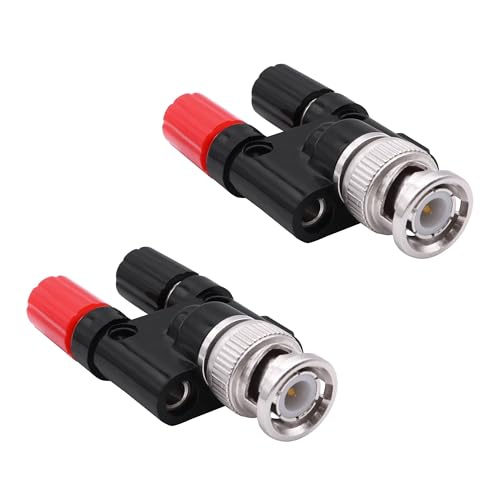 Adaptador BNC macho a doble banana hembra 2 piezas miniatura 1
