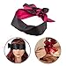 Satin Eye Blindfold Sleeping Eye Mask, Soft Smooth Blindfold 59 Inch Long Adjustable to Tie Your Eyes, Suitable for Travel, Nap [2 Pack, Rose Red]
