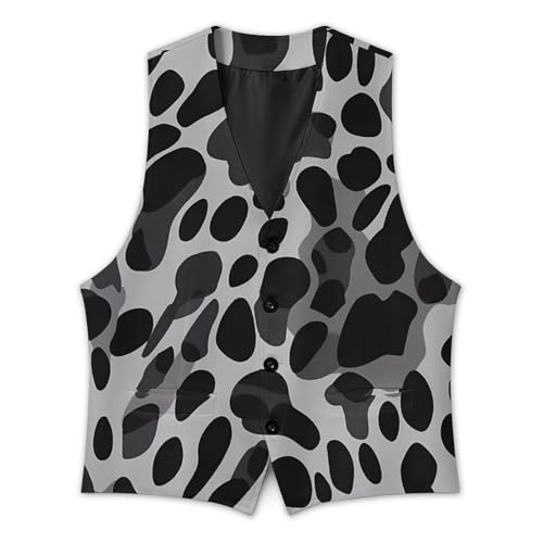 Black Grey Leopard Mens Slim Fit Suit Vest Dress Waistcoat Casual Business Vest3
