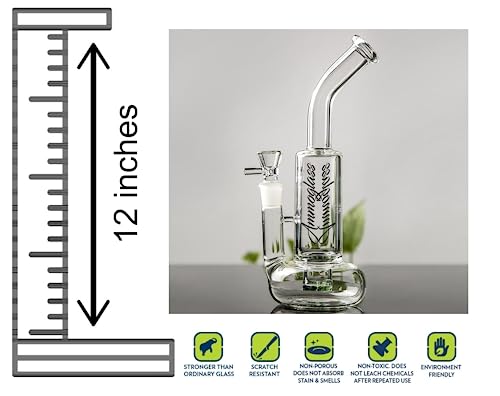 Image of BONG Borosilicate Glass 12 inch Glass Bong Bongsmoke Weed Glassbong (Heavy - Duty)