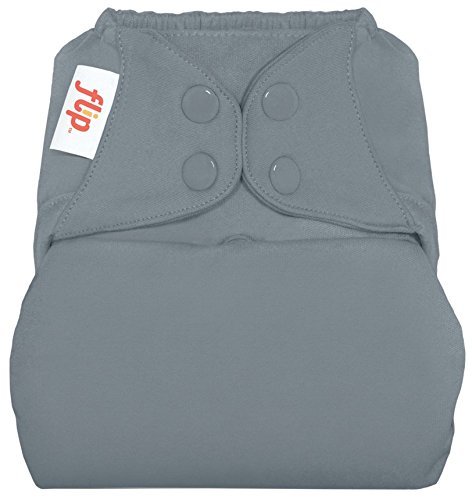 Flip Hybrid Reusable Cloth Diaper Cover with Adjustable Snaps and Stretchy Tabs - Fits Babies from 8 to 35+ Pounds (Armadillo)