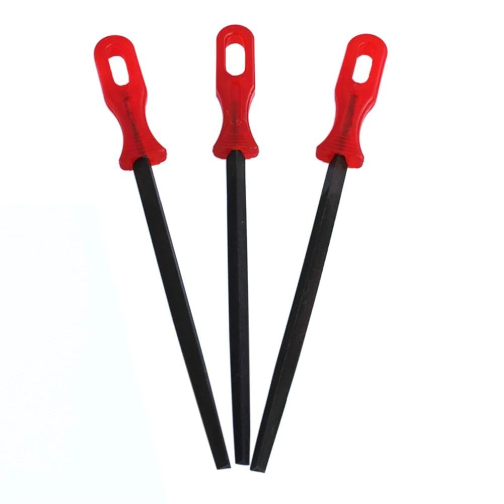 CRLED 3pcs 8Inch Triangle Steel File Triangular Files Woodworking Grinding Saw Carpentry Woodworking Sharpening Polishing Hand Tools, XZ04040901