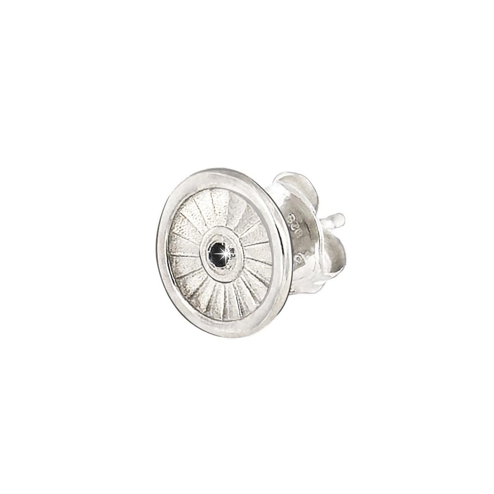forme di Lucchetta - Mono Orecchino Diamante Nero Uomo Argento