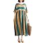 Versear Vintage Cotton Linen Maxi Dress – Striped Boho Loose Beach Dress With Pockets, Half Sleeve