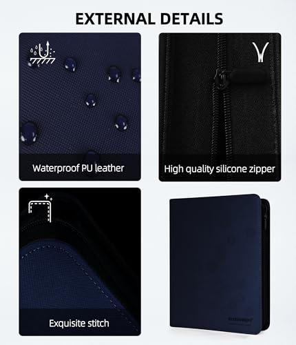 Image of Premium 12 Pocket Card Binder, Holds 480 Cards for MTG TCG Sports Game Cards(Blue,12 Pocket)
