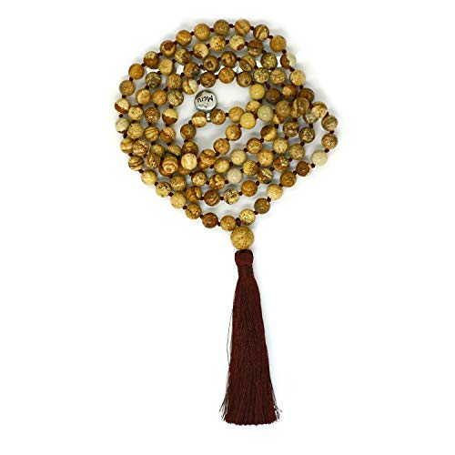 MeruBeadsPremium Mala Beads Necklace - 8mm Mala Necklace - Japa Mala - 108 Mala Necklace for Meditation - Mantra Meditation Necklace - Birthstone Necklace