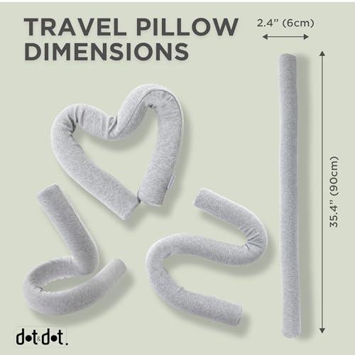 Image of Dot&Dot Twist Memory Foam Travel Pillow for Neck, Chin, Lumbar and Leg Support - Neck Pillows for Sleeping Travel Airplane - Adjustable, Bendable Roll Pillow (Blush, One Size)