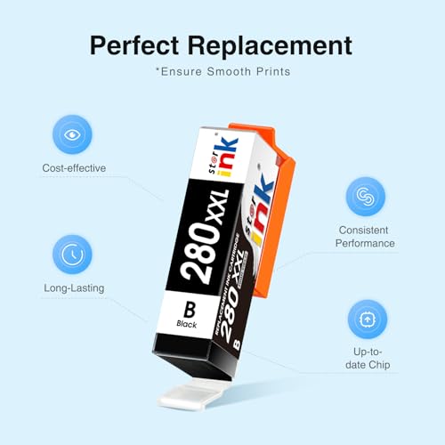 Compatible PGI-280xxl Black Ink Cartridges Replacement for Canon 280 XL pgbk Black Ink Cartridges Work for Pixma TR8620a TR8520 TR8620 TR7520 TR8500 TR8600 TS9120 Printer(3 PGBK)