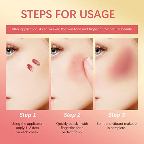 Coosa Liquid Blush For Cheeks, Soft Cream Makeup Blush, Pink Velvet Texture - Moisturizing Natural-Looking Long Lasting Face Blush Makeup With Finger Puffs thumb #4