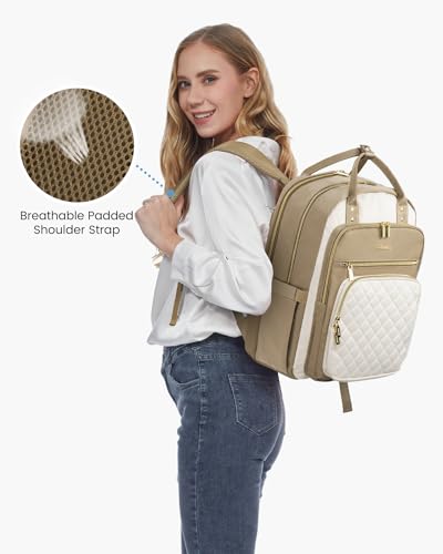 Image of LOVEVOOK Laptop Backpack for Women with Separate Laptop Compartment, 15.6 inch Water Resistant Lightweight Daypacks for College Travel Work Business, Nurse Teacher Computer Bags