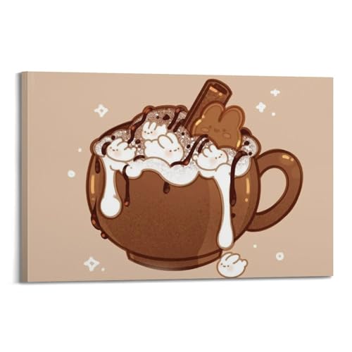 Toile dessin animé guimauve chocolat WIZIGM decoration douce souvenirs enfance