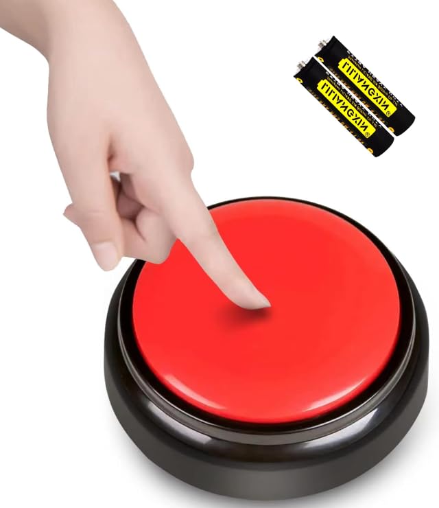 Talking Alarm Clock with Volume Control Rotation button-PRESS big button Speaks The Time, Date and Day - Perfect for The Blind, Elderly or Visually Impaired-with 2 battery