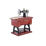 JJZXD Mini Antique Look Mechanical Music Box Jewelry Box Clockwork Vintage Mini Sewing Machine Style Mechanical Music Box