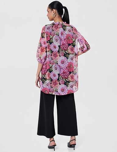 T-shirt BIBA Noir Imprimé Droit Polyester S : Fini les Hauts Déformés - 3