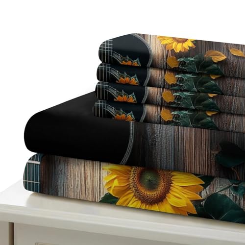 Housse de couette guitare 3D ultra douce avec fermeture éclair