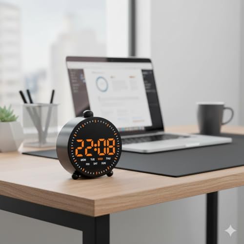 Image of Niyam Countdown Timer LED Digital Alarm Clock with Stopwatch Large Display Bedside Desk Clock for Home & Office (Black RD9013)