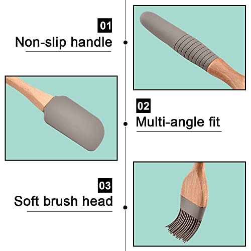 1 Set Silicone Spatula Brush Set Detachable Basting Pastry Brush Heat Resistant Baking Spatula For Baking Cooking Basting Bbq Grill #TOP3