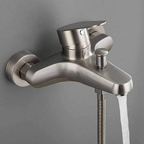 Robinet de douche en acier inox avec sortie baignoire murale - 5