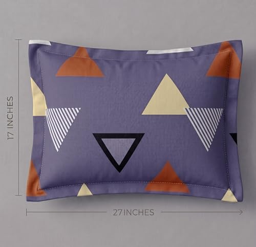 Image of VAS COLLECTIONS Cotton Pillow Cover Set of 2 (17x27 Inches) | Ultra Soft Breathable Pillow Cases for Bed | Skin Friendly, Fade Resistant & Comfortable Pillow Covers for Bedroom Decor (Purple)