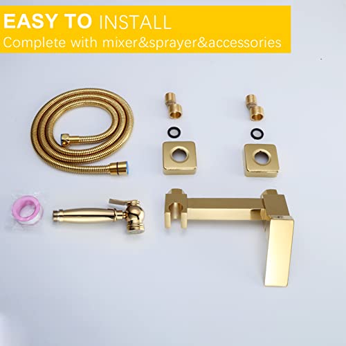 Grifo de bidé de pared con control térmico y chorro regulable para aseo personal diario 8