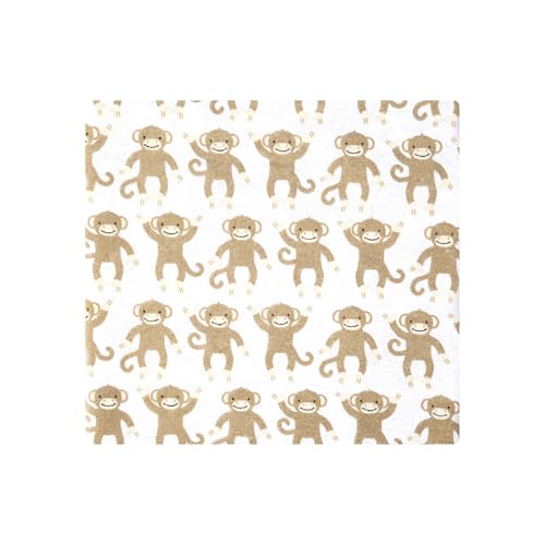 Image of Hudson Baby Infant Boys Cotton Flannel Receiving Blankets 4-Pack, Monkey, One Size