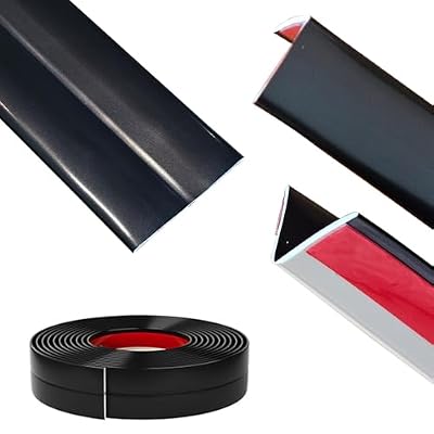 LaRolls Inside Outside Corner Molding Trim & Edge Protector, Peel and Stick, Flexible, Self -Adhesive, Wall Moulding for Baseboard Countertop Door Frame Decoration, Matte Black, 10ft, AD416B1