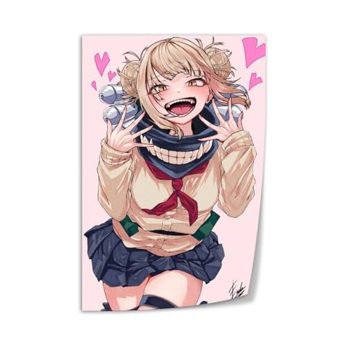 Japanese Anime Girl Character Himiko Toga Portrait Art Poster 2 Canvas Art Wall Poster Printing Office Bedroom Aesthetic Poster Living Room12x18inch(30x45cm) Unframe-style