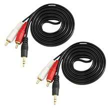 2 Pack Audio Cable 1/8 3.5mm TRS Male to 2 RCA Male Stereo Sound Cord for Computer Mp3 Phone Port to Connect Home Theater Audio System Amplifier Speaker 1.5 Meter