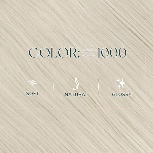 Easyouth Sew in Hair Extensions Real Human Hair Blonde Weft Human Hair Extensions White Blonde Human Hair Weft Extensions Straight Hair for Women with no Tangling 16Inch 100G - 5