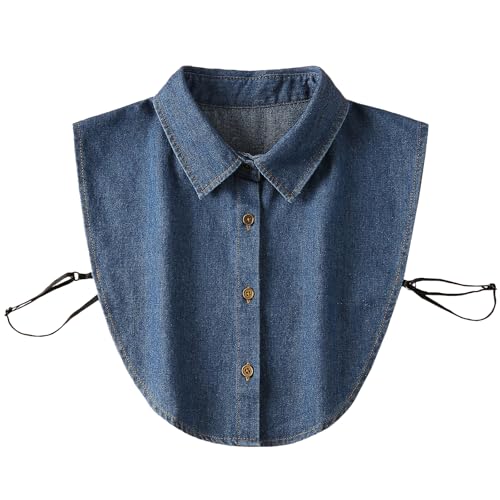 QLX Fakes Collar Detachable Dickey Denim Faux Collars for Women Men Shirt Collar Cuellos Falsos para Mujer