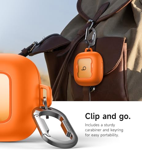 Image of SURITCH for Beats Powerbeats Pro 2 Case Cover, Magnetic Locking Cases for Beats Powerbeats Pro 2 2025, Shockproof Bumper Protective Covers with Carabiner & Keyring & Cleaner Kit, Orange